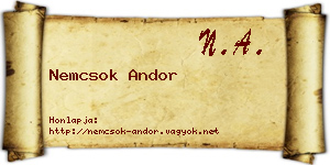 Nemcsok Andor névjegykártya